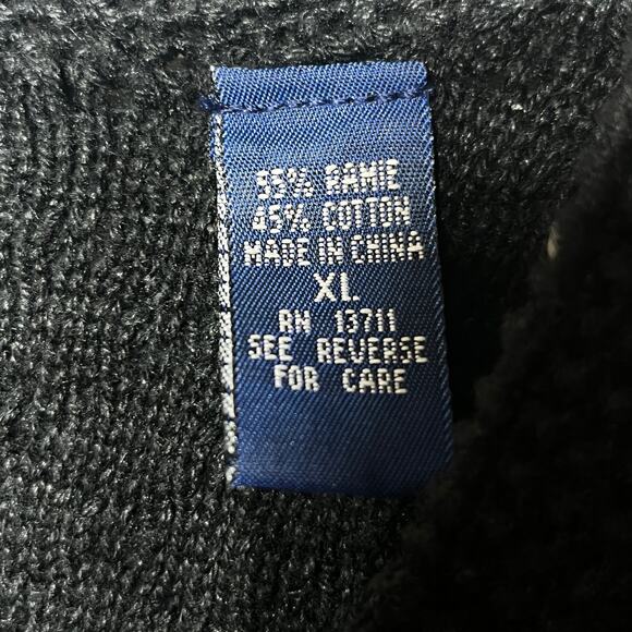 VTG Karen Scott Sweater Vest Hand Embroidered Black Halloween Fall Pumpkin XL - Picture 9 of 10